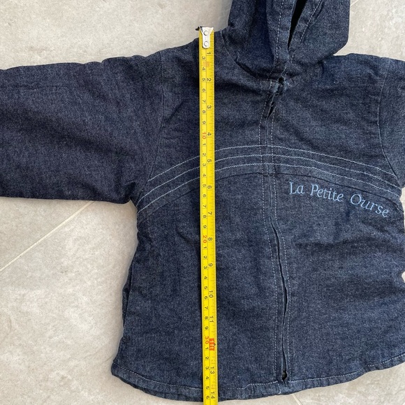 Warm Cozy La Petite Ourse Denim Hooded Jacket & Pants 9 Mos EUC Outfit - Picture 13 of 15